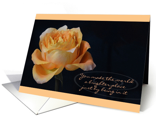 Happy Birthday ~ You Make the World ~ Dry Brushed Rose card (927282)