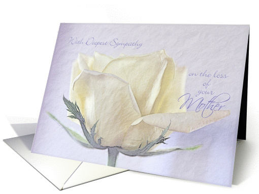 Sympathy Loss of Mother ~ Pencil Sketched Rose on Old Paper card