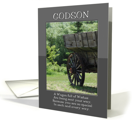 Father's Day to Godson Wagon Full of Wishes card (930206)