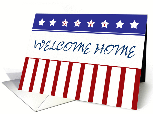 Welcome Home from Navy ~ Patriotic Stars and Stripes card (932779)