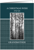 Christmas Wish to Grandmother Black and White Treescape card