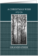 Christmas Wish to Grandfather Black and White Treescape card