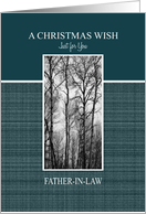 A Christmas Wish for Father-in-Law Black and White Treescape card