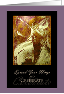 Happy Birthday ~ Spread Your Wings and Celebrate Abstract Painting card