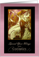 Happy Birthday ~ Spread Your Wings and Celebrate Abstract Painting card