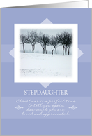 Christmas to Stepdaughter ~ Orchard Trees in Winter card