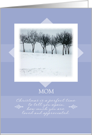 Merry Christmas to Mom ~ Orchard Trees in Winter card