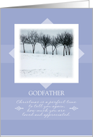 Christmas to Godfather ~ Orchard Trees in Winter card
