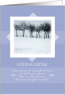 Christmas to Goddaughter ~ Orchard Trees in Winter card