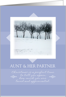 Christmas to Aunt and Her Partner ~ Orchard Trees in Winter card