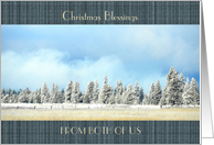 Christmas Blessings From Both of Us Winterscape Trees in the Country card
