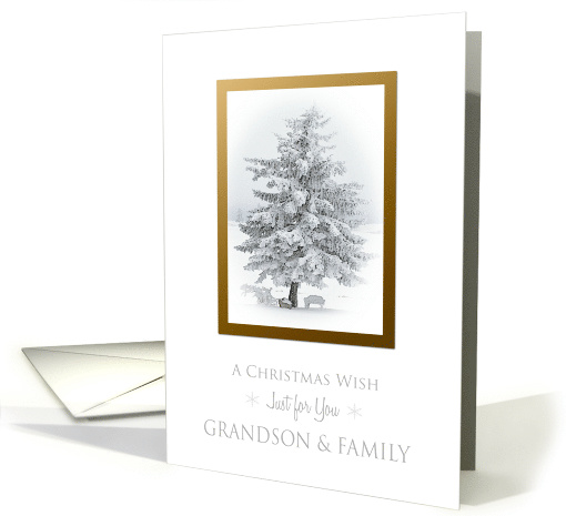 Christmas Wish To Grandson and His Family Snow Scene in... (937491)
