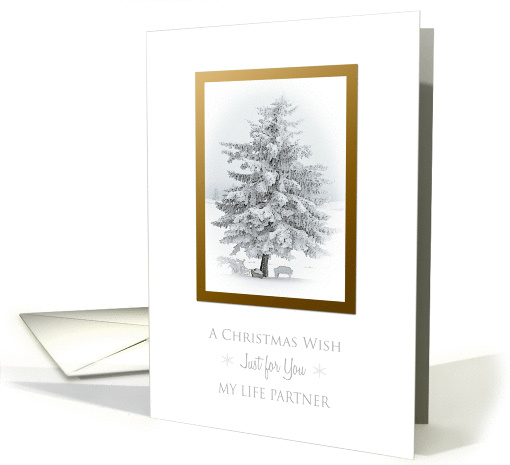 A Christmas Wish To Life Partner Snow Scene in the Country card