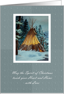 Spirit of Christmas Tepee in the Wilderness Painting card