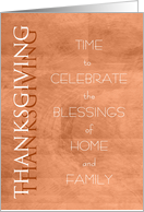 Thanksgiving Time to Celebrate Orange Abstract card