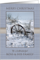 Merry Christmas to Boss and His Family ~ Farm Implement in the Snow card