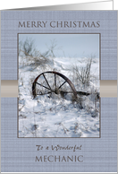 Merry Christmas to Mechanic ~ Farm Implement in the Snow card