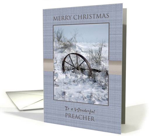 Merry Christmas to Preacher ~ Farm Implement in the Snow card (941321)