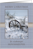 Merry Christmas to Housekeeper ~ Farm Implement in the Snow card