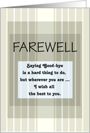 Farewell/Good-Bye Stripes card