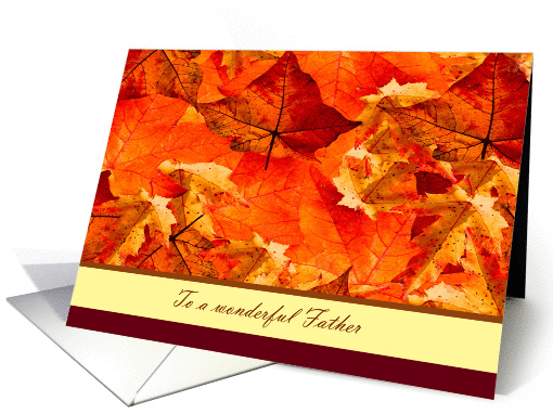 Happy Thanksgiving to Father ~ Colors of Fall/Autumn Leaves card