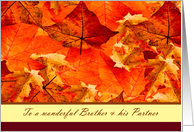 Thanksgiving to Brother & his Partner ~ Colors of Fall/Autumn Leaves card