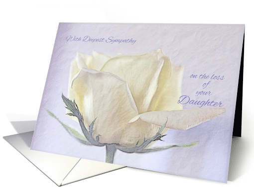 Sympathy Loss of Daughter ~ Pencil Sketched Rose on Old Paper card