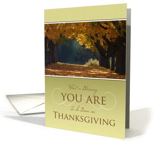 Thanksgiving Birthday What a Blessing You Are ~ An Autumn Path card