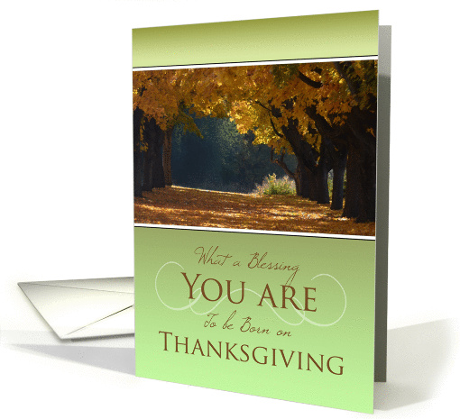 Thanksgiving Birthday What a Blessing You Are ~ An Autumn Path card