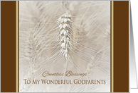 Thanksgiving Wheat To Godparents ~ Countless Blessings card