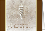 Thanksgiving Wheat To Brother and His Family ~ Countless Blessings card