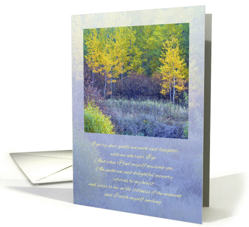 I Miss You ~ I Catch Myself Smiling ~ Colors of Fall Poetry card