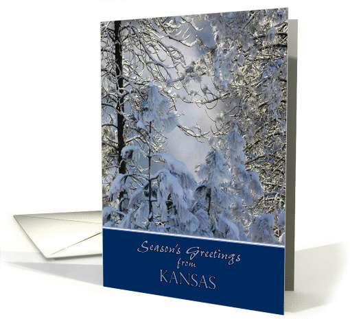 Season's Greetings from Kansas ~ Snow Covered Trees card (982915)