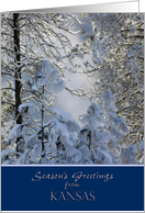 Season’s Greetings from Kansas ~ Snow Covered Trees card