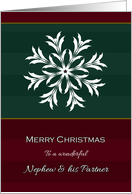 Christmas Snowflake To Nephew and His Partner card