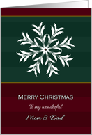 Christmas Snowflake To Mom and Dad card