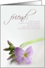 Friend - Thank You Card with Purple Flower card