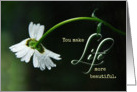 You Make Life More Beautiful - Daisy card