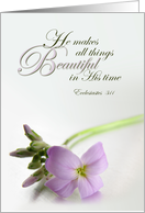 He Makes All Things Beautiful - Purple Flower Notecard card