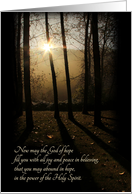 God of Hope - Sun Through the Trees Note Card