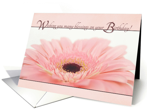 Birthday Blessings - Pink Gerbera Daisy card (1266742)