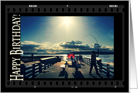 Fishing on the Pier - Happy Birthday Card