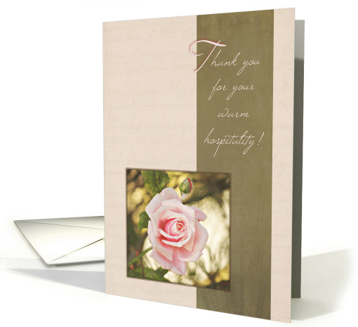 Thank You for Your Hospitality - Pink Rose card (1295102)