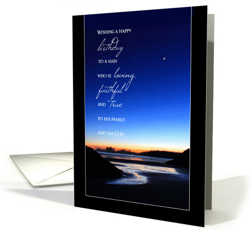 Loving and Godly Man - Sunset Birthday card (1406518)