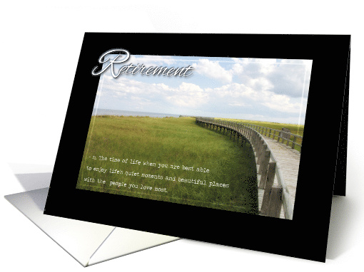 Retirement Congratulations Definition Coastal Walkway to Ocean card