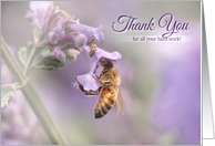 Bee & Flower Thank You for Your Hard Work Employee card