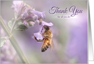 Bee & Flower Thank You card
