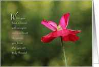 Bright Poppy - Friendship Thankyou card