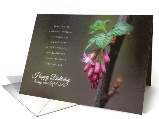 Pink & White Flowers Sister Birthday card (1568018)