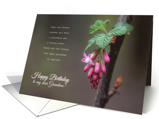 Pink & White Flowers Grandma Birthday card (1568020)